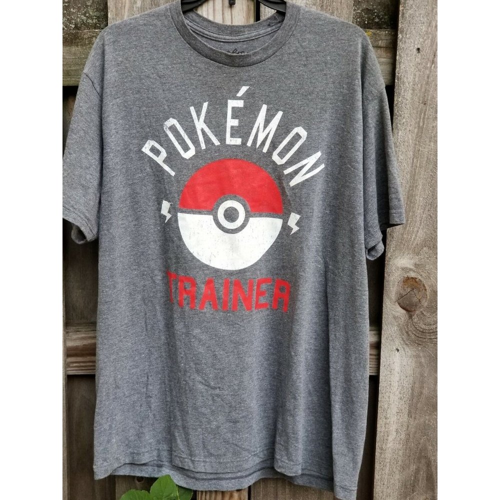 Pokemon Trainer Pokeball T-Shirt Mens size XL Gray